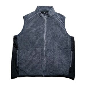 Tommy Bahama Cascade Cozy Full Zip Plush Vest Black Gray Pockets Mens 2XLB